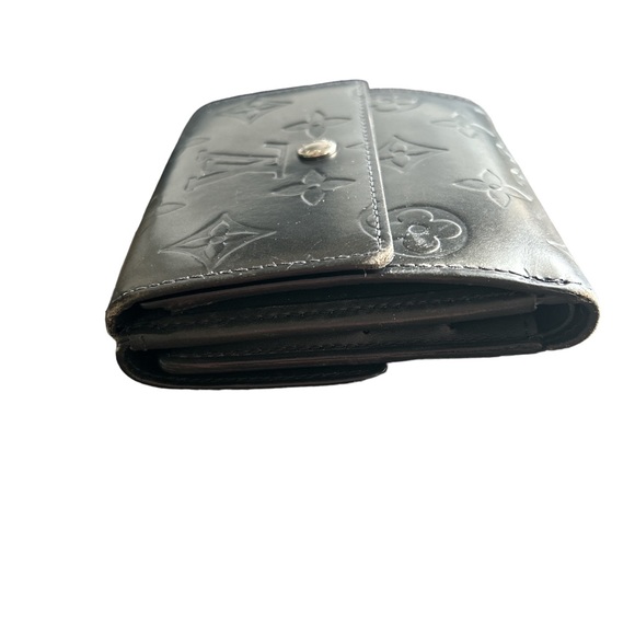 Louis Vuitton Elise Matte Vernis Charcoal Trifold Wallet - Picture 2 of 12